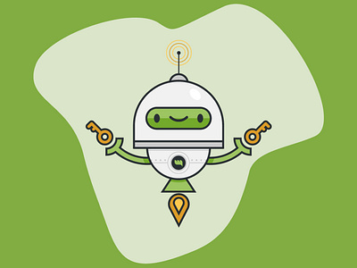 WH Robot character characterdesign design green illustraion key mascot robot vector yellow