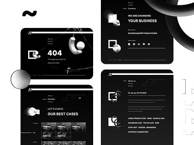 44 STUDIO Website concept black black white black white bw concept studio ui uiux web webdesign website website design