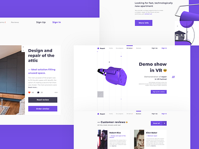 Website repair company concept branding design repair repairing ui ui design uiux ux violet visual design web web design webdesign website website design