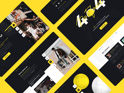 Basketball school landing page bascetball black design school sport ui uiux ux web web design webdesign website website design yellow