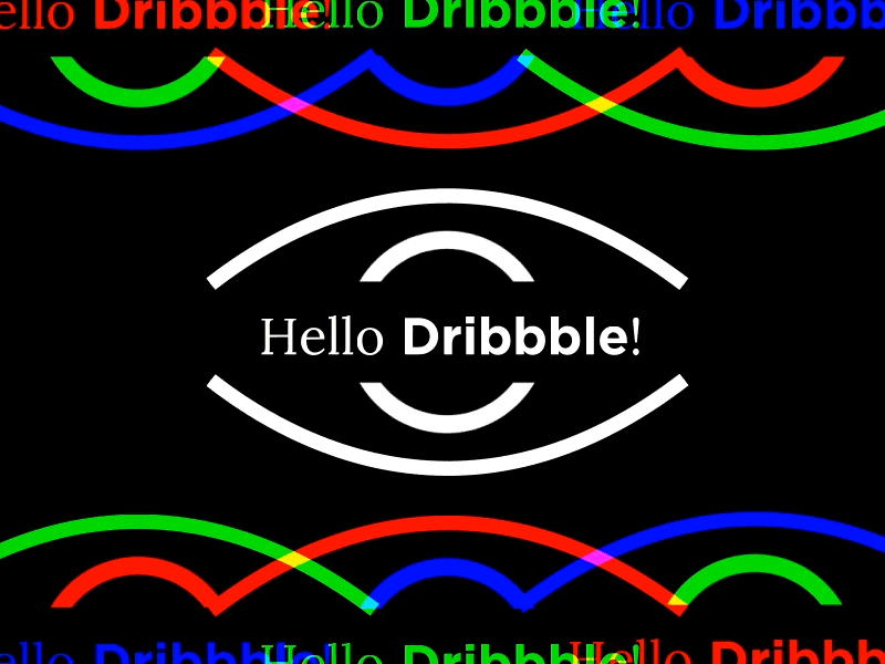 Hello Dribbble! branding design gif graphic design loop motion graphics rgb