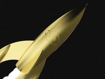 Rocket NSUE Studio 3d gif logo loop motion graphics nsue reel rocket space stars studio