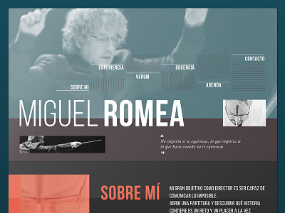 Miguel Romea: Desktop brown elegant graphic design interface music orange sober turquoise ui ux web design website