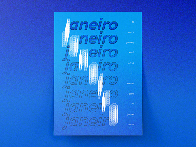 January art blue composition concept design janeiro january poster print typography
