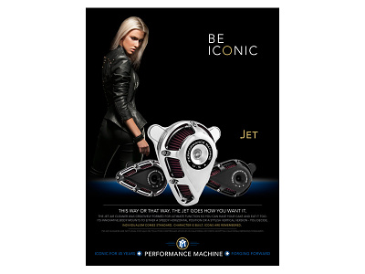 Be ICONIC - JET Air Cleaner custom fashion girl harley-davidson icon luxury motorcycle parts print ad sexy