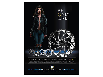 Performance Machine - Del Rey Wheel - Print Ad advertising branding custom harley-davidson model motorcycles print ad wheel