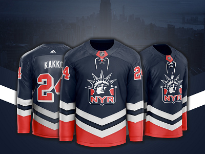 New York Rangers Liberty Jersey Redesign adidas hockey jersey liberty redesign