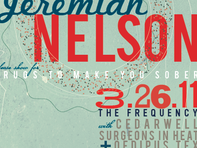 Jeremiah Nelson gig poster green jeremiah nelson poster texture type