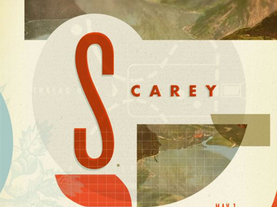 S. Carey Shitty Barn Poster gig poster grid music s. carey shitty barn texture