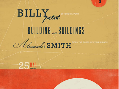 Building on Buildings Gig poster alexander smith billy petot building on buildings geometry gig poster kentucky louisville orange texture the general store yellow