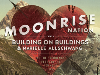 Valentine's Day Gig Poster building on buildings madison music multiply hearts valentines gig poster skyline