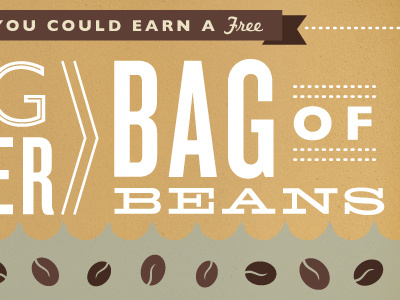 Bag-o-Beans banner beans card coffee kraft paper type