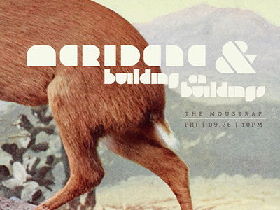 Meridene & Building on Buildings gig poster ampersand building on buildings eau claire fauna gig poster meridene music type wisconsin