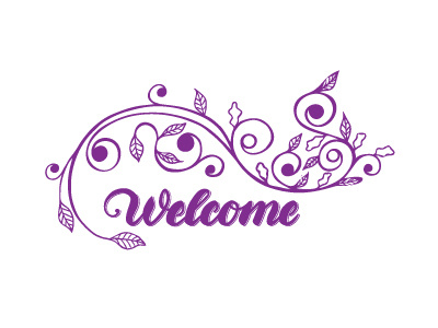 Welcome calligraphy drawing handwriting lettering ornament