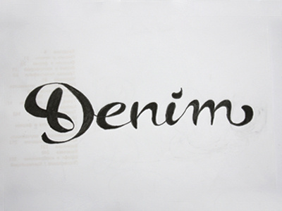 Denim calligraphy handwriting lettering sketch