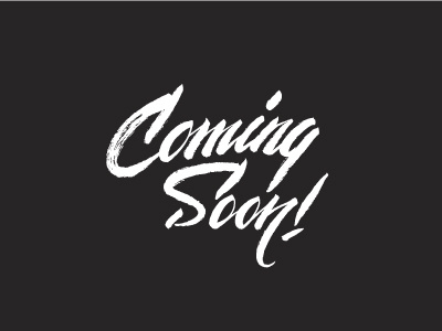 Coming Soon handwriting lettering logo script