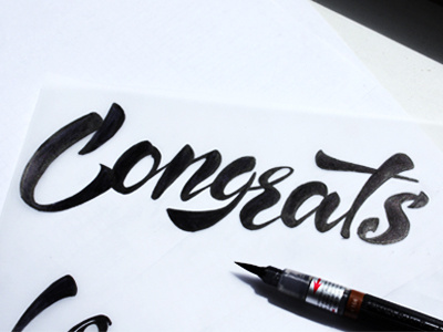 Congrats handwriting lettering logo