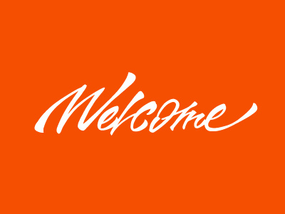 Welcome calligraphy handwriting lettering typography