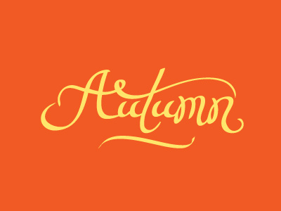 Autumn calligraphy handwriting lettering typography