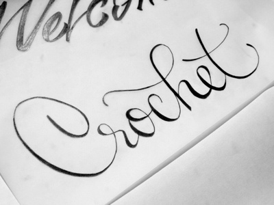 Crochet calligraphy handwriting lettering typography