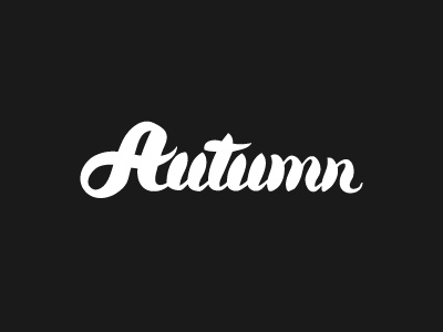 Autumn calligraphy handwriting lettering logo typography