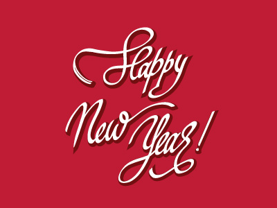 Happy New Year! calligraphy handwriting lettering script typography