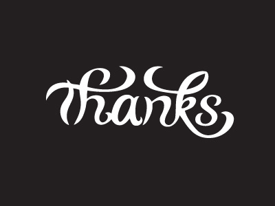 Thanks calligraphy handwriting lettering typography