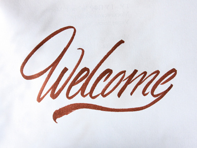 Welcome calligraphy lettering sketch