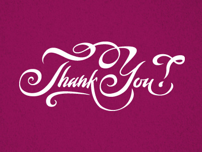 Thank You! calligraphy lettering script typography