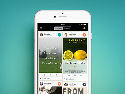 txtr Feed - Discover screen ebooks ios iphone share social ui user interface design