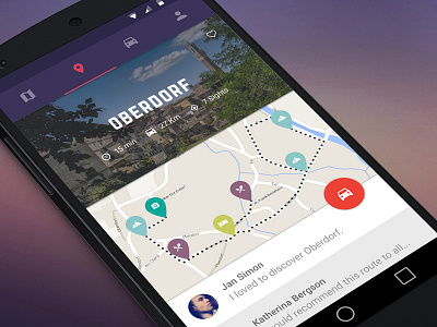 Drive android drive map material road trip social ui ui design