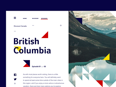 Travel to British Columbia editoral travel ui user interface design web
