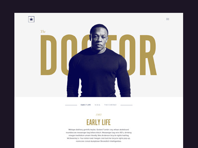 Dr. Dre Biograpy dr dre layout music typography web