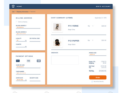 02 Credit Card Checkout app creditcard creditcardcheckout daily 100 challenge daily ui dailyui 002 dailyui002 dailyuichallenge design dog payment form pupper