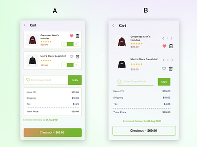 Shopping Cart UI Design