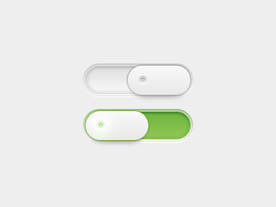 Switch clean depth design experience green interface photoshop slider switch ui white