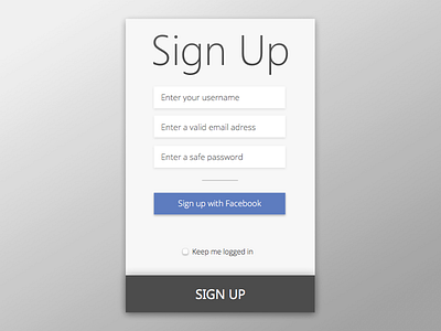 Sign Up form signup widget