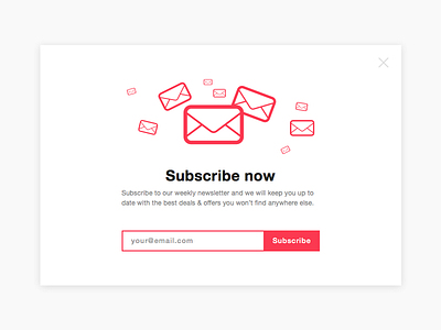 Subscribe dailyui email mail popup red sketch subscribe