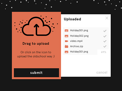 Upload cloud dailyui orange sky space stars upload
