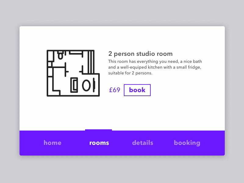 Breadcrumbs animation navigation breadcrumbs cards hotel principle sketch