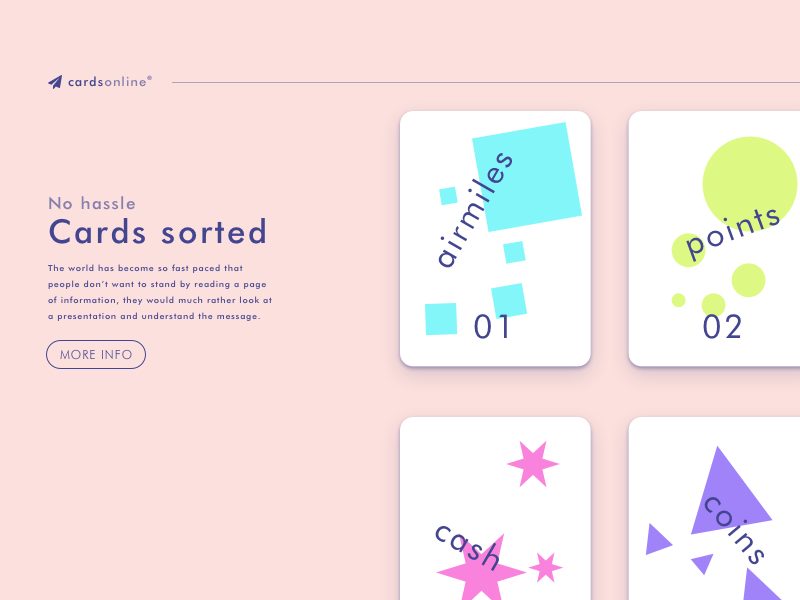 cards layout landing page typography interface website webshop button flat material pink purple shadow cards