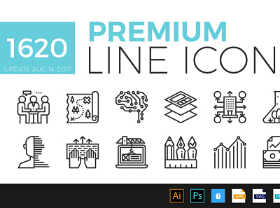 Premium Line Icons bundles commercial use concept design editable file icon font iconjar illustration pixel art