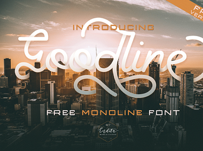 Goodline - Free Monoline Font branding commercial use design font free freebies handlettering monoline font mug tshirt