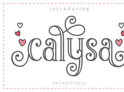 Calysa Playful Display Font business cards display fonts display typeface greeting cards handwritten font invitation font playful font swashes unique font whimsy