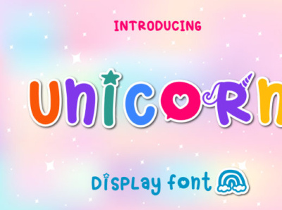 Unicorn Bold Display Font authenticity blogger font bold font display font friendly playful font rainbow unicorn unique font website font
