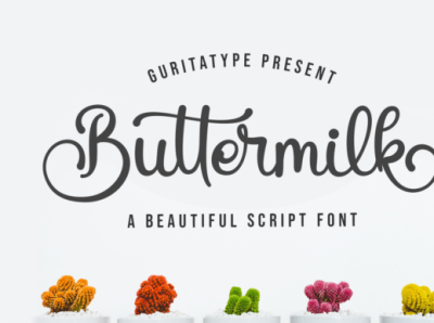 Buttermilk - Beautiful Script Font beautiful font calligraphy font commercial use elegant font glyphs handwritten font modern font swashes