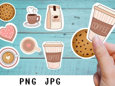 Free Planer Stickers Coffee Themed For Commercial Use