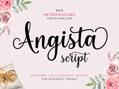 Angista - Free Romantic Themed Calligraphy Fonts branding calligraphy casual commercial elegant fancy fashion fonts free free font freebie greeting card hand lettering handwritten instagram logotype modern sans serif script fonts wedding