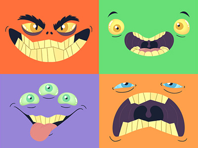 Monster Mugs - Designs for RedBubble cartoon colorful cool faces funny illustration monster redbubble smiley t shirt tshirt wacky