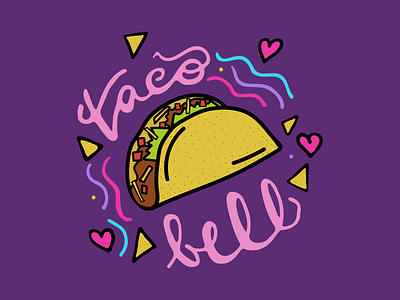 Be My Tacotine? dribbbleweeklywarmup illustraion lettering taco bell tacos valentine valentines day